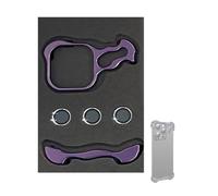 EYESLA 2024 Alloy-Armor Metal Feel Case Cover, Special-Shaped Metal Corner Pad Anti-Fall Phone Case, Corner Edge Pad Lens Protector for iPhone Series (Color : Purple, Size : 15 pro max)