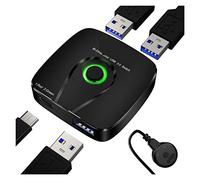 EYESLA Switcher USB 3.0 a 2 Porte Selettore 2 ingressi 1 Uscita 2 Computer in condivisione 1 Dispositivo USB for Tastiera Mouse Stampante Scanner Disco USB