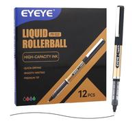 EYEYE Confezione da 12 penne a sfera a punta extra fine da 0,5 mm, inchiostro liquido ad asciugatura rapida, scrittura liscia, punta fine per diari, prendere appunti, forniture per ufficio e scuola