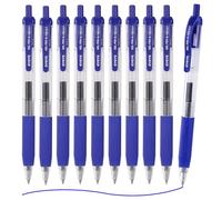 EYEYE G-103 - Penne a sfera retrattili gel blu, 0,7 mm, confezione da 10 penne a sfera a punta media, ad asciugatura rapida, penne a punta fine per scrittura liscia, per ufficio e scuola