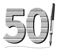 EYEYE Penne a sfera con punta a proiettile, confezione da 50 penne a sfera con inchiostro liquido nero, penne a sfera a punta fine da 0,5 mm, inchiostro di grande capacità, ad asciugatura rapida, per