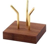 EYEZER Espositore in Cristallo di Ottone con Base in Legno/Base espositiva Quadrata con Sfera di Cristallo Massiccio/per Cristallo di Pietra Minerale