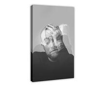 EYEZER Poster artistico esclusivo su tela, motivo: Rapper Mac, Miller 22, decorazione per camera da letto, ufficio, camera da letto, regalo, stile cornice, 30 x 45 cm