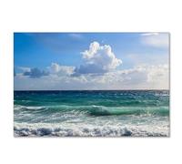 EYEZER Stampa artistica da parete su tela con oceano, spiaggia, tramonto, per camera da letto, Onde del sole Stampe e Quadri su Tela quadro moderno soggiorno 50x80 cm (20x31in) Senza cornice