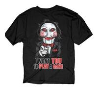 EYGT45Ysw ANASER Saw Jigsaw Billy Puppet I Want You to Play a Game T-Shirt Black M