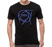 EYGT45Ysw CERN European Nuclear Institute Symbol Logo Casual T-Shirt Black XL