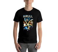 EYGT45Ysw Mens Retro Krull Movie Poster T Shirt 80s Sci Fi Fantasy Vintage Film Man Cave Black M