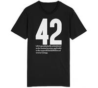 EYGT45Ysw Number 42 T Shirt The Hitchhikers Guide to The Galaxy Douglas Adams Black XXL