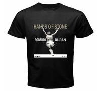 EYGT45Ysw Roberto Duran Hands of Stone Boxing Legend Men' Black T-Shirt Black 3XL