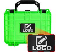 Eylar Custodia rigida per attrezzi e fotocamera con logo personalizzato inciso piastra, impermeabile e antiurto con schiuma TSA approvata da 8,6 pollici 16,7 cm 9 cm (verde neon)