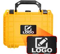 Eylar Custodia rigida protettiva e fotocamera con logo personalizzato inciso, impermeabile e antiurto con schiuma TSA approvata da 8,6 pollici 6,7 pollici 9 cm (giallo)