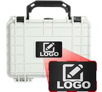 Eylar Custodia rigida protettiva per ingranaggi e fotocamera con logo personalizzato inciso, impermeabile e antiurto con schiuma TSA approvata da 8,6 pollici 6,7 pollici 9 cm (bianco)
