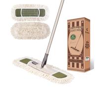 Eyliden Mop in microfibra per la pulizia dei pavimenti, con manico regolabile in altezza e 2 panni lavabili, mocio per pavimenti bagnati e asciutti, per legno duro, piastrelle, laminato, vinile, scopa