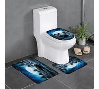 EYLOZS Tappetini da Bagno,Set tappeti Bagno 3 Parte,Lavabile • tappeto Bagno,Microfibra,Tappetino per vasca,doccia,Il risentimento del lupo