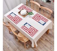 EYLOZS Tovagliette Lavabili,Set di 4 Tovagliette Colazione in PVC,Antiscivolo,Resistenti al Calore,per Tavolo da Cucina,Mappa degli Stati Uniti d'America sulla bandiera americana,45x30cm