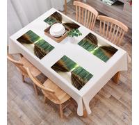 EYLOZS Tovagliette Lavabili,Set di 4 Tovagliette Colazione in PVC,Antiscivolo,Resistenti al Calore,per Tavolo da Cucina,Foresta di bambù in Giappone, vista panoramica decorativa del parco pae,45x30cm