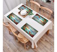 EYLOZS Tovagliette Lavabili,Set di 4 Tovagliette Colazione in PVC,Antiscivolo,Resistenti al Calore,per Tavolo da Cucina,New York, collage grunge di parole sulla cultura americana,45x30cm
