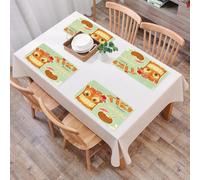 EYLOZS Tovagliette Lavabili,Set di 4 Tovagliette Colazione in PVC,Antiscivolo,Resistenti al Calore,per Tavolo da Cucina,Aloha e drink esotici, dove è felice Aloha, invito tropicale dal Tiki B,45x30cm