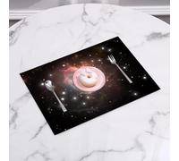 EYLOZS Tovagliette Lavabili,Set di 4 Tovagliette Colazione in PVC,Antiscivolo,Resistenti al Calore,per Tavolo da Cucina,Cielo stellato, un'affascinante nebulosa illuminata da stelle vicine ne,45x30cm