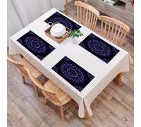 EYLOZS Tovagliette Lavabili,Set di 4 Tovagliette Colazione in PVC,Antiscivolo,Resistenti al Calore,per Tavolo da Cucina,Arte, decorazione con motivo damascato in stile barocco, disegno mandal,45x30cm