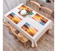 EYLOZS Tovagliette Lavabili,Set di 4 Tovagliette Colazione in PVC,Antiscivolo,Resistenti al Calore,per Tavolo da Cucina,Bellissimo tramonto sulla costa adriatica della Croazia Europa,45x30cm