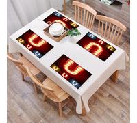 EYLOZS Tovagliette Lavabili,Set di 4 Tovagliette Colazione in PVC,Antiscivolo,Resistenti al Calore,per Tavolo da Cucina,Lettera U, U maiuscola Elementi elettrici Cinema Spettacolo,45x30cm
