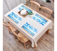 EYLOZS Tovagliette Lavabili,Set di 4 Tovagliette Colazione in PVC,Antiscivolo,Resistenti al Calore,per Tavolo da Cucina,Spiaggia e mare. Cuore di nuvole nel cielo. Simbolo d'amore,45x30cm