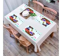 EYLOZS Tovagliette Lavabili,Set di 4 Tovagliette Colazione in PVC,Antiscivolo,Resistenti al Calore,per Tavolo da Cucina,Ahoy è un ragazzo, grazioso forziere del tesoro per bambini pirata con,45x30cm