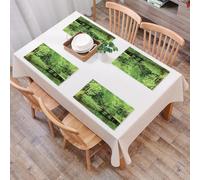 EYLOZS Tovagliette Lavabili,Set di 4 Tovagliette Colazione in PVC,Antiscivolo,Resistenti al Calore,per Tavolo da Cucina,Tranquillo corso d'acqua nella foresta, un ponte rustico circondato da,45x30cm