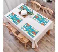 EYLOZS Tovagliette Lavabili,Set di 4 Tovagliette Colazione in PVC,Antiscivolo,Resistenti al Calore,per Tavolo da Cucina,Fumetti a fumetti in stile pop art,45x30cm