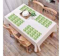 EYLOZS Tovagliette Lavabili,Set di 4 Tovagliette Colazione in PVC,Antiscivolo,Resistenti al Calore,per Tavolo da Cucina,Disegno ripetuto di una serie di foglie tropicali verdi e banane gialle,45x30cm