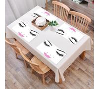 EYLOZS Tovagliette Lavabili,Set di 4 Tovagliette Colazione in PVC,Antiscivolo,Resistenti al Calore,per Tavolo da Cucina,Ciglia, Occhi chiusi Rossetto rosa Glamour Makeup Cosmetics Bel,45x30cm