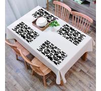 EYLOZS Tovagliette Lavabili,Set di 4 Tovagliette Colazione in PVC,Antiscivolo,Resistenti al Calore,per Tavolo da Cucina,Gotico, Grunge Teschi umani neri su sfondo bianco Uomini malvagi Paura,45x30cm