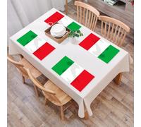 EYLOZS Tovagliette Lavabili,Set di 4 Tovagliette Colazione in PVC,Antiscivolo,Resistenti al Calore,per Tavolo da Cucina,L'iconica bandiera italiana, la mappa dell'Italia unita alle bandiere v,45x30cm
