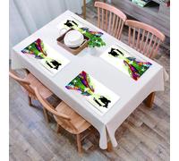EYLOZS Tovagliette Lavabili,Set di 4 Tovagliette Colazione in PVC,Antiscivolo,Resistenti al Calore,per Tavolo da Cucina,Design a tema vivace per adolescenti con ragazzo skater,45x30cm
