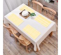 EYLOZS Tovagliette Lavabili,Set di 4 Tovagliette Colazione in PVC,Antiscivolo,Resistenti al Calore,per Tavolo da Cucina,Un classico motivo a scacchi Il fascino infinito del giallo e del bianc,45x30cm