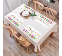 EYLOZS Tovagliette Lavabili,Set di 4 Tovagliette Colazione in PVC,Antiscivolo,Resistenti al Calore,per Tavolo da Cucina,Arte dei cartoni animati, gufi colorati appollaiati sui rami sopra i fi,45x30cm