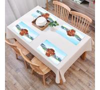 EYLOZS Tovagliette Lavabili,Set di 4 Tovagliette Colazione in PVC,Antiscivolo,Resistenti al Calore,per Tavolo da Cucina,Cartone animato, bocca d'uomo tra gli iceberg, si staglia coraggiosamen,45x30cm