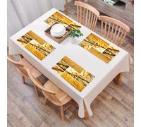 EYLOZS Tovagliette Lavabili,Set di 4 Tovagliette Colazione in PVC,Antiscivolo,Resistenti al Calore,per Tavolo da Cucina, Raccolto, collage di storie di grano, vari tipi di pane, cultura della,45x30cm