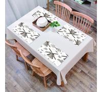 EYLOZS Tovagliette Lavabili,Set di 4 Tovagliette Colazione in PVC,Antiscivolo,Resistenti al Calore,per Tavolo da Cucina,Illustrazione di simboli tradizionali olandesi con mulini a vento diseg,45x30cm