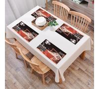 EYLOZS Tovagliette Lavabili,Set di 4 Tovagliette Colazione in PVC,Antiscivolo,Resistenti al Calore,per Tavolo da Cucina,Oggetti dell'industria cinematografica di Hollywood Concetto di cinema,45x30cm