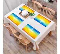 EYLOZS Tovagliette Lavabili,Set di 4 Tovagliette Colazione in PVC,Antiscivolo,Resistenti al Calore,per Tavolo da Cucina,Decorazione dei chakra, corpo umano femminile digitale colorato sfumato,45x30cm