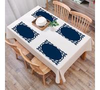 EYLOZS Tovagliette Lavabili,Set di 4 Tovagliette Colazione in PVC,Antiscivolo,Resistenti al Calore,per Tavolo da Cucina,Decorazione blu navy, banco di graziosi pesci blu navy a tema oceano ch,45x30cm