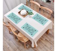 EYLOZS Tovagliette Lavabili,Set di 4 Tovagliette Colazione in PVC,Antiscivolo,Resistenti al Calore,per Tavolo da Cucina,Una frase decorativa dell'alfabeto "fede + speranza + amore", su uno sf,45x30cm
