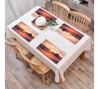 EYLOZS Tovagliette Lavabili,Set di 4 Tovagliette Colazione in PVC,Antiscivolo,Resistenti al Calore,per Tavolo da Cucina,Lake Decor, alba sulle Alpi svizzere con una vista magica sul paradiso,45x30cm