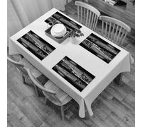 EYLOZS Tovagliette Lavabili,Set di 4 Tovagliette Colazione in PVC,Antiscivolo,Resistenti al Calore,per Tavolo da Cucina,Skyline di Manhattan e ponte di Manhattan di notte a New York City,45x30cm