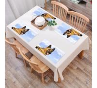 EYLOZS Tovagliette Lavabili,Set di 4 Tovagliette Colazione in PVC,Antiscivolo,Resistenti al Calore,per Tavolo da Cucina,Obbedienza Pastore Tedesco Pelliccia Cielo Maestoso Grandi Animali Faun,45x30cm