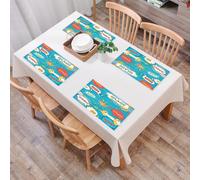 EYLOZS Tovagliette Lavabili,Set di 4 Tovagliette Colazione in PVC,Antiscivolo,Resistenti al Calore,per Tavolo da Cucina,Fumetti pop, Fumetti - Modalità di effetti sonori per canali vocali isp,45x30cm