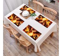 EYLOZS Tovagliette Lavabili,Set di 4 Tovagliette Colazione in PVC,Antiscivolo,Resistenti al Calore,per Tavolo da Cucina,Un drago nero furioso distrugge l'esercito dei non morti con un soffio,45x30cm