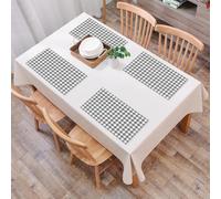 EYLOZS Tovagliette Lavabili,Set di 4 Tovagliette Colazione in PVC,Antiscivolo,Resistenti al Calore,per Tavolo da Cucina,Sfondo a scacchi grigio, nero e bianco. Texture a scacchi. Classico mot,45x30cm